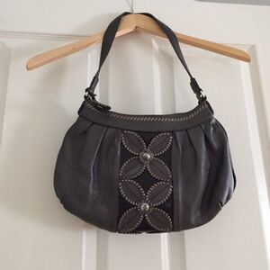 Brighton Gray Leather Handbag